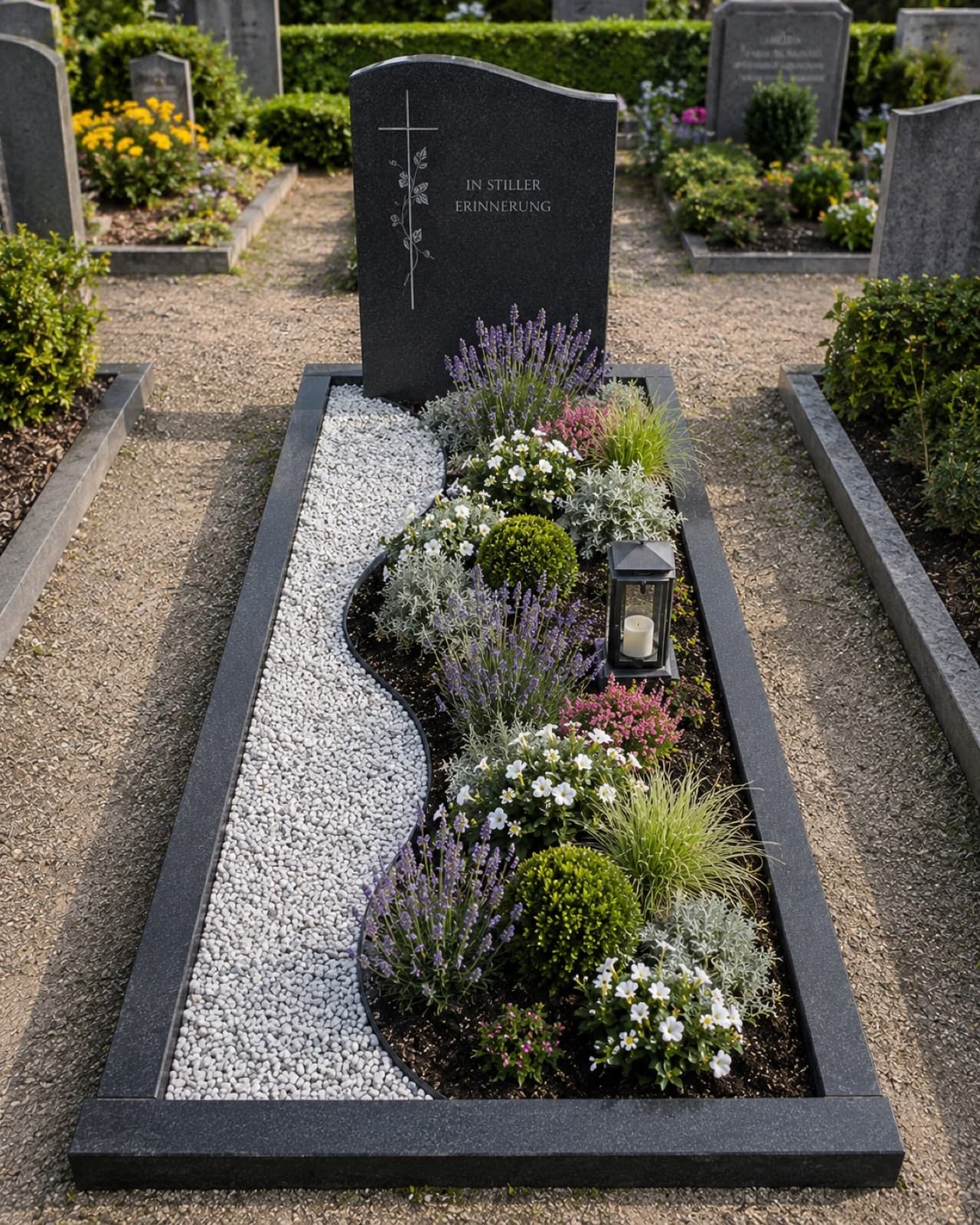 Beispielgestaltung eines Grabes: Dezent & zeitlos